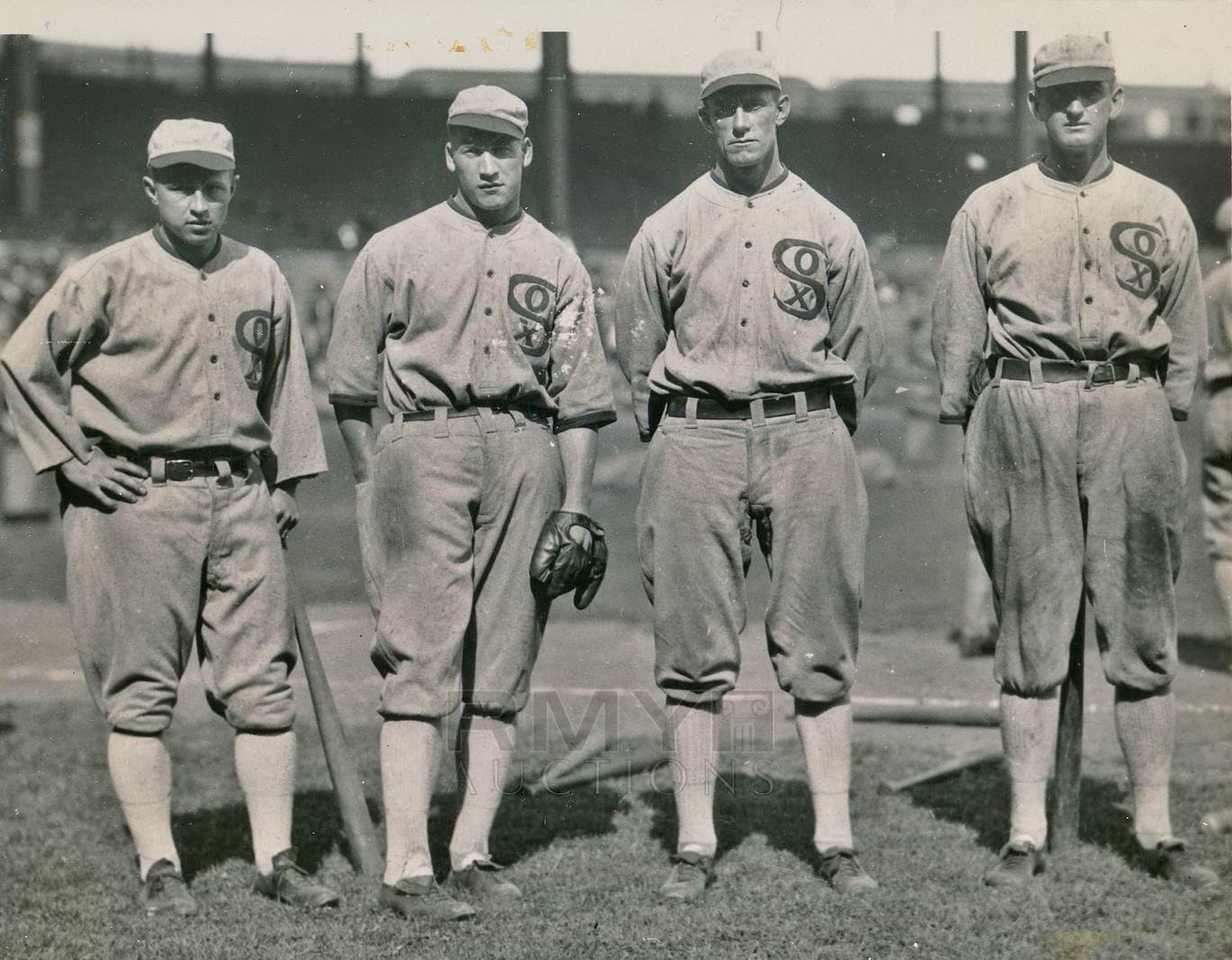 1919 Chicago White Sox outfielders photographed by Charles Conlon.